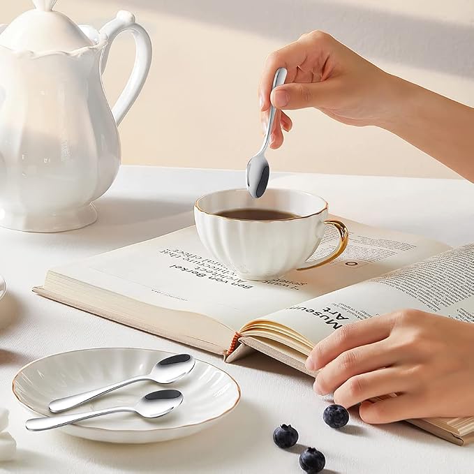 IQCWOOD Coffee Spoons, Mini Espresso Spoon, 6 Pieces Stainless Steel Spoons - Image 9