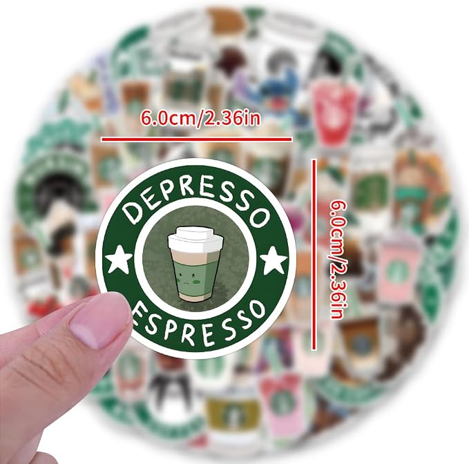 115 Pieces Coffee Stickers - Image 2