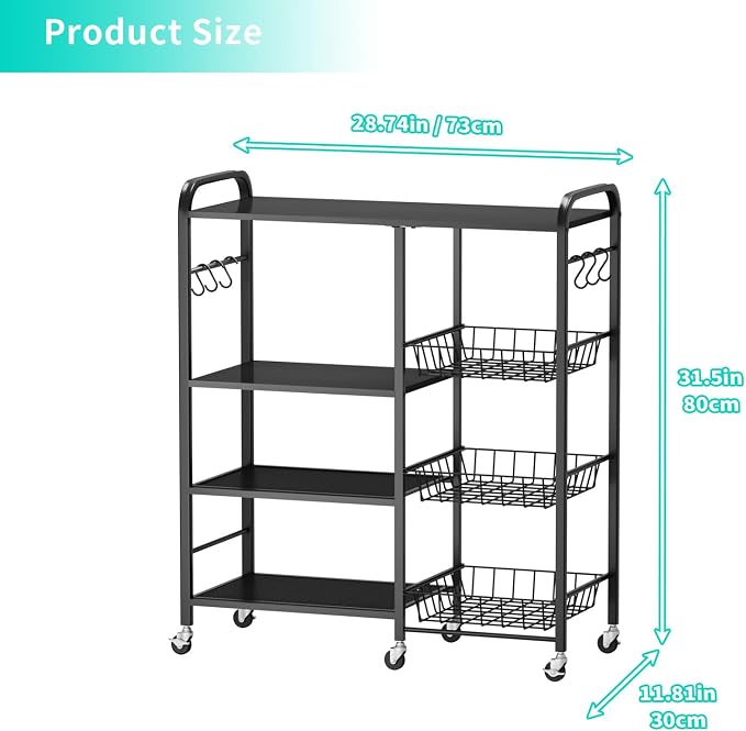 HapiRm Rolling Kitchen Microwave Cart - Image 7