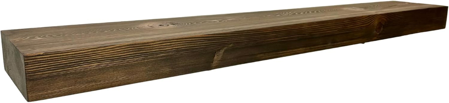 Modern Timber Craft Reclaimed Wood Floating Wall Shelf | Solid Rustic American Barnwood, Floating Shelf Brackets | 2.75" Thickness | 30" L x 7" D, Jacobean, Planed and Sanded, 2 Pack