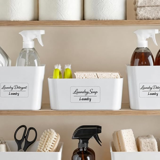175 Pcs Bathroom Laundry Care Labels, 35 Designs Clear Script Storage ID - Image 6