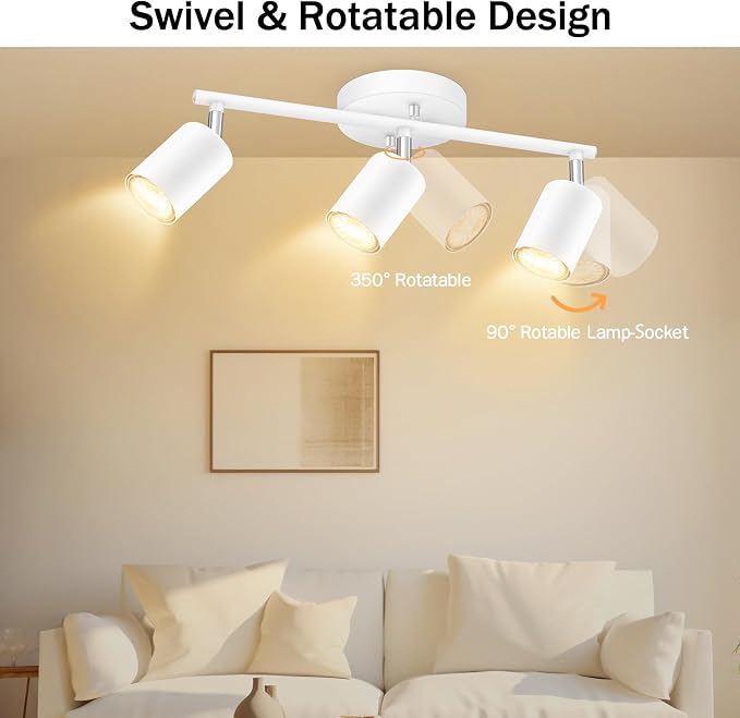 BoostArea LED 3 Light Track Lighting Kit, Flexibly Rotatable Light Head - Image 4