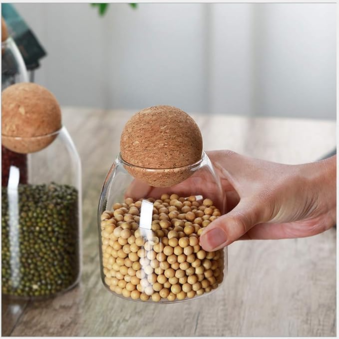 Glass Jar with Wood Lid Ball Jar Small Food Storage Container Clear Candy Jars - Image 7