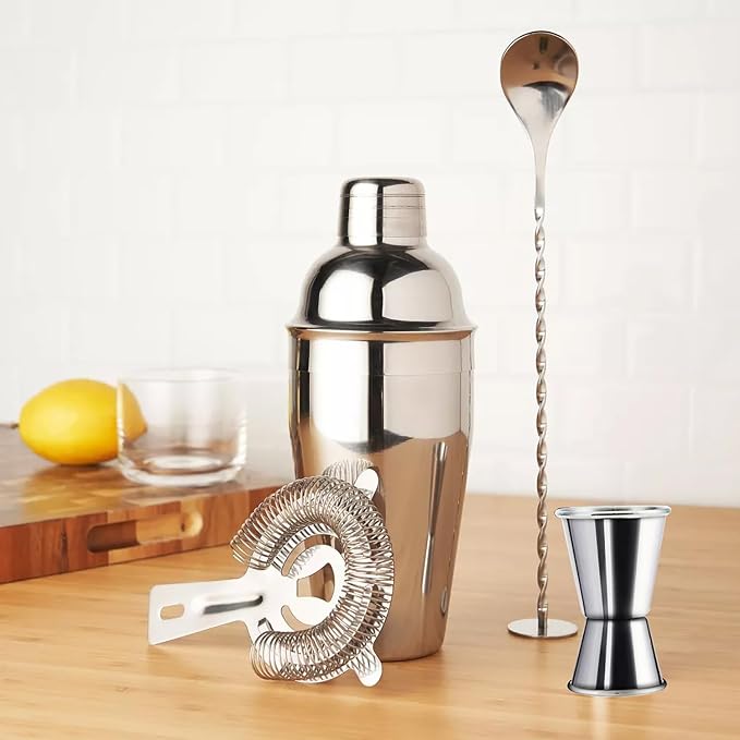 ZPUFAW 6-Piece Cocktail Shaker Set 24oz Shaker Strainer Muddler Jigger Mixing - Image 8