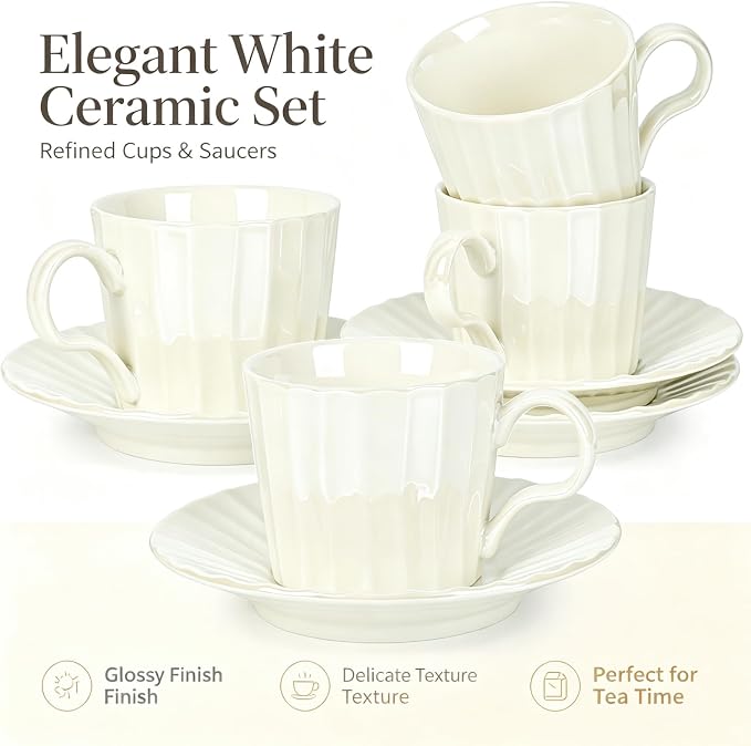Ceramic Coffee Cup, 8 oz Cappuccino Cups - Image 4