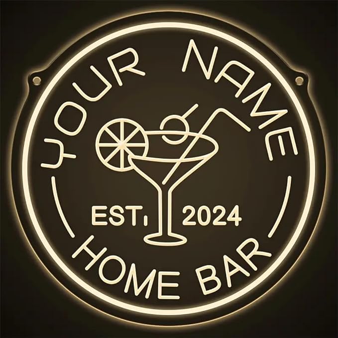 Custom Cocktail LED Neon Sign Personalized Home Bar Name Neon Lights - Image 2