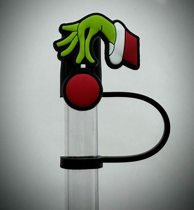 6 Pack 10mm Christmas Grinchmas Straw Toppers, Fits Stanley and Simple Modern - Image 3