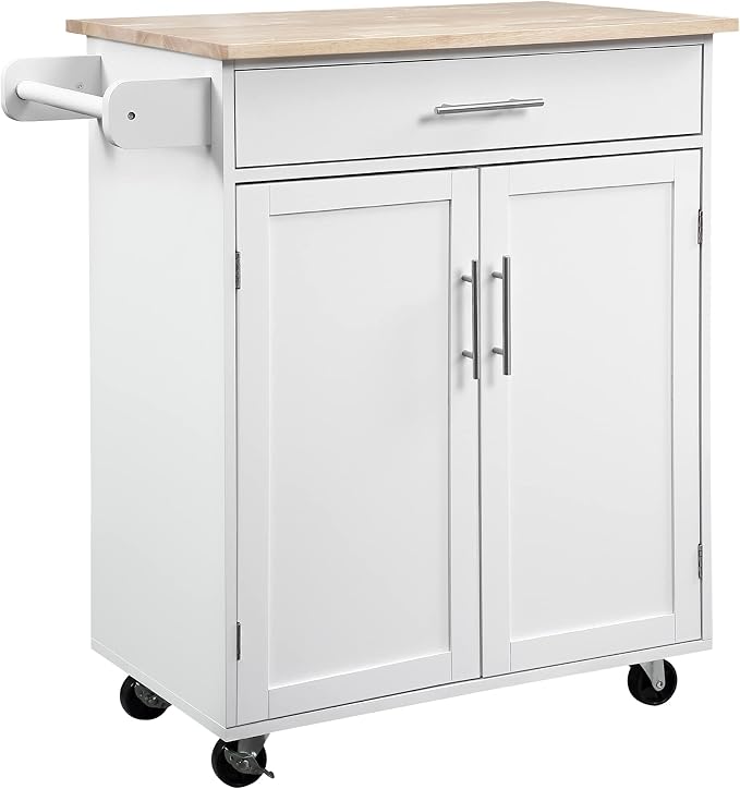 32" Small Kitchen Island Cart on Wheels - Image 9