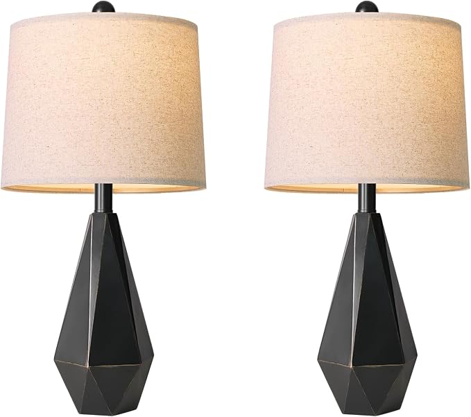 PoKat Table Lamps Set of 2 for Bedroom, 23.5'' High Farmhouse Nightstand Lamps - Image 8