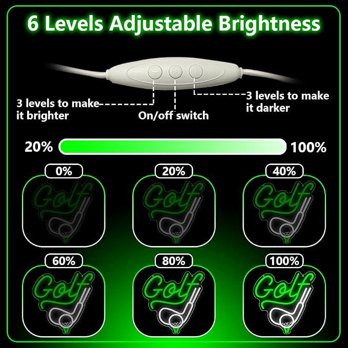 Golf Neon Sign, Sport Dimmable LED Light Signs - Image 4