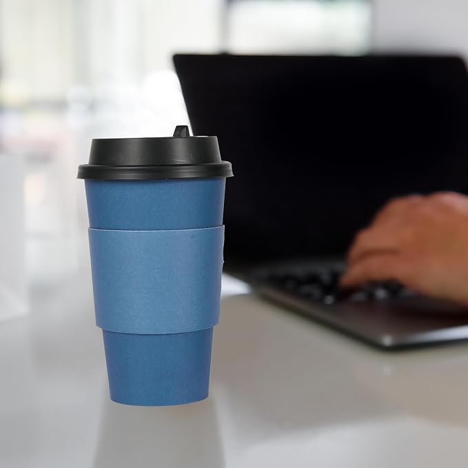 LITOPAK 100 Pack 16 oz Disposable Paper Coffee Cups - Image 4