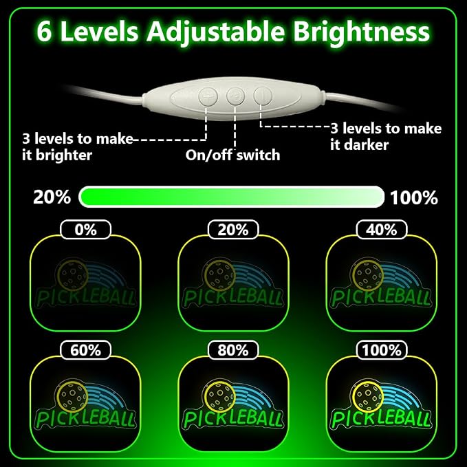 Pickleball Neon Sign, Sport Dimmable LED Light Signs - Image 8