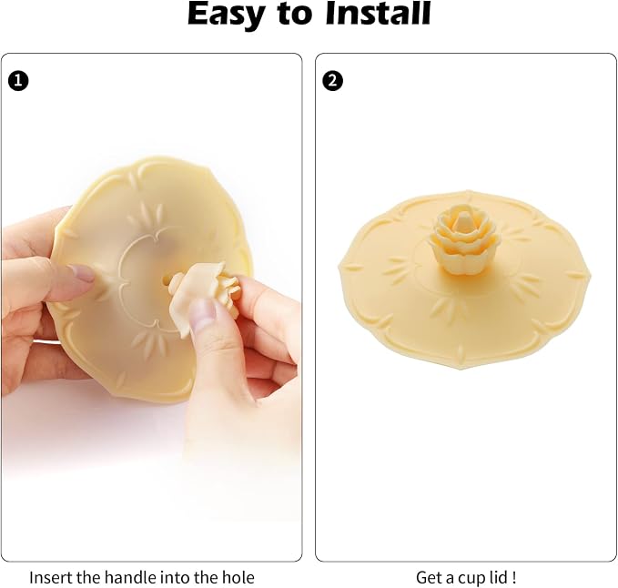 rose Silicone Cup Covers ， Multicolored Silicone Lids - Image 6