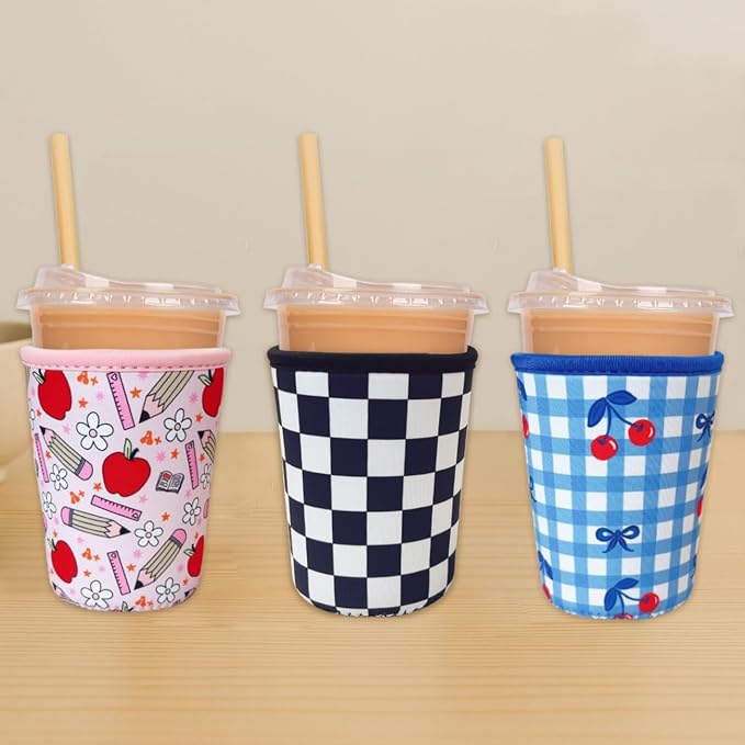 Reusable Insulated Neoprene Iced Coffee Cup Sleeve, Durable Drink Sleeve - Image 4
