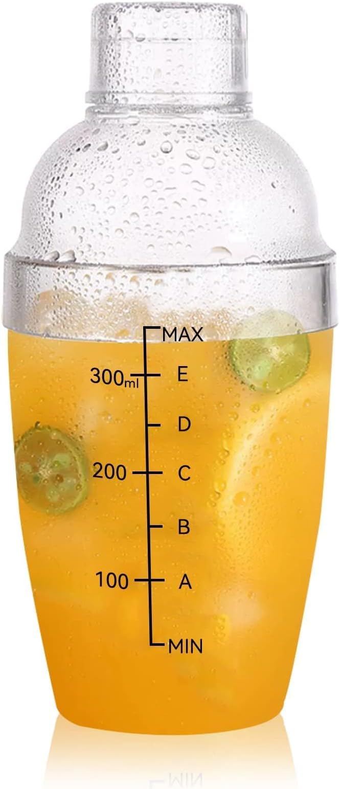 Cocktail Shaker, Plastic Clear Drink Shaker Cup Ice Tea Wine Mixer Bottle by ExploreFromOrfaty