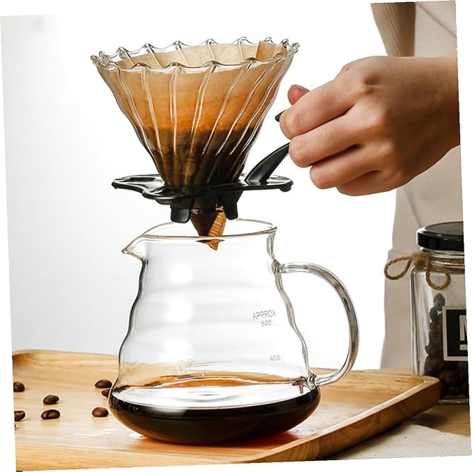 Ciieeo Multi-use Home Coffee Pot Funnel Reusable Strainer Glass Construction - Image 8