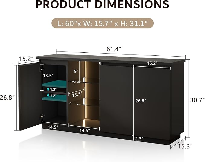 iPormis Sideboard Buffet Cabinet - Image 2