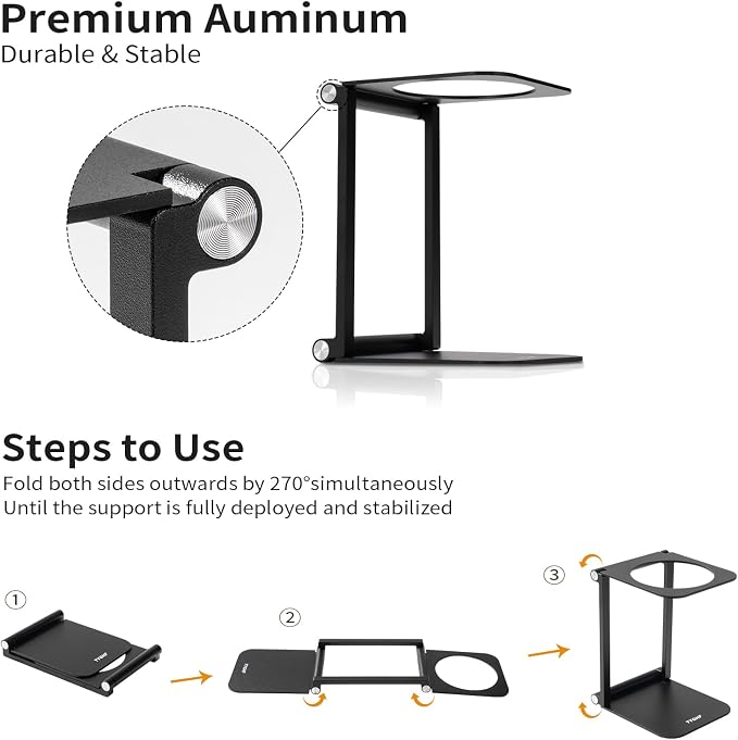 Pour Over Coffee Maker Stand, Foldable Portable Electric Espresso Machine Stand - Image 5