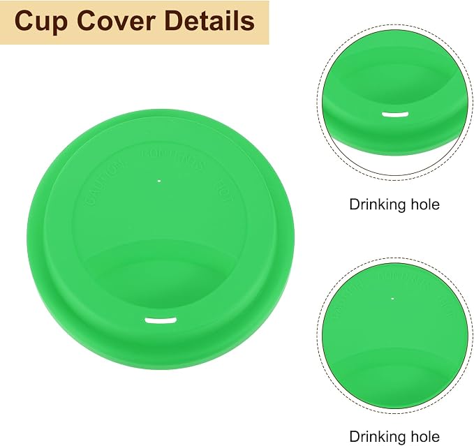 uxcell Silicone Cup Lids, Drinking Lid Reusable Sealed Mug Lid - Image 4
