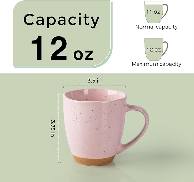 AmorArc 12oz Ceramic Coffee Mugs set of 6, Stylish Coffee Mugs - Image 2