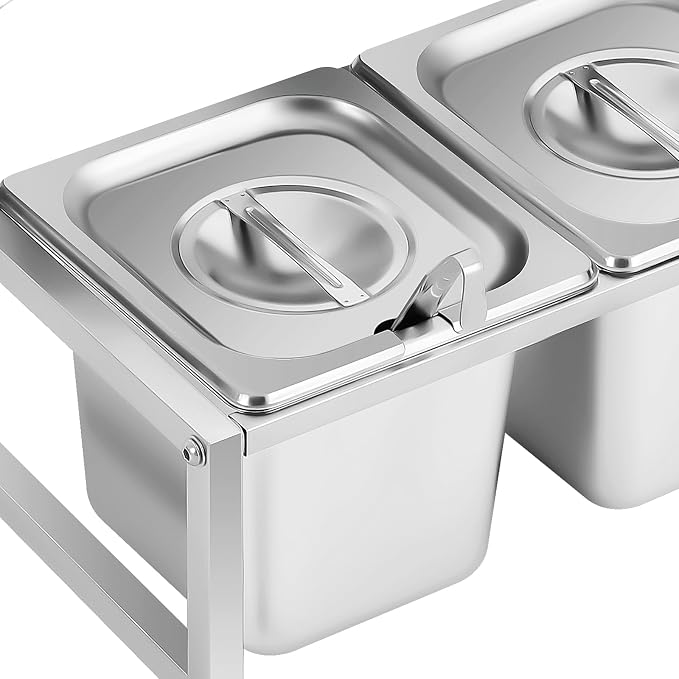 Expandable Spice Rack with Lids and Spoons, 2-Tier Stainless Steel Organizer - Image 8