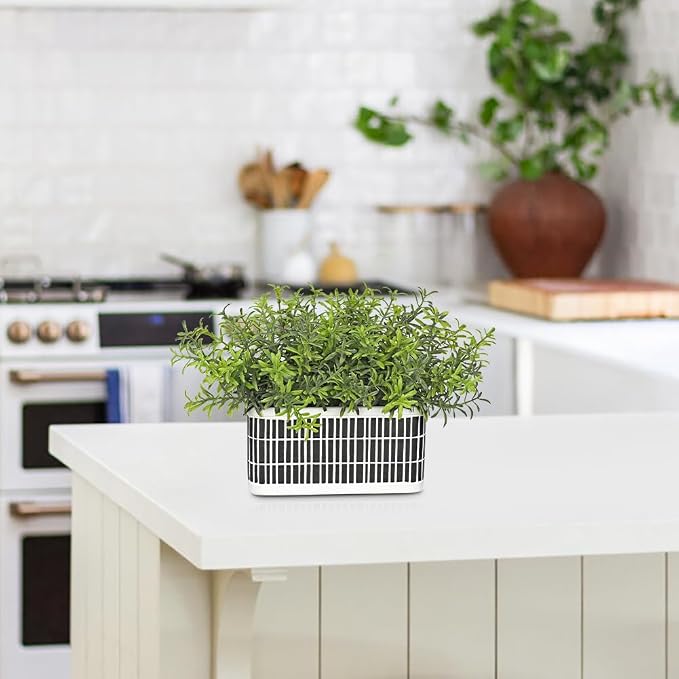 Artificial Plants Indoor Small Fake Plants in Pot Rustic Faux Boxwood Greenery - Image 4