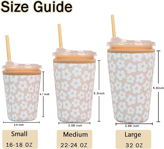 Reusable Insulated Sleeve for Iced Coffee Cup, Coffee Neoprene Sleeve for Cold - Image 5