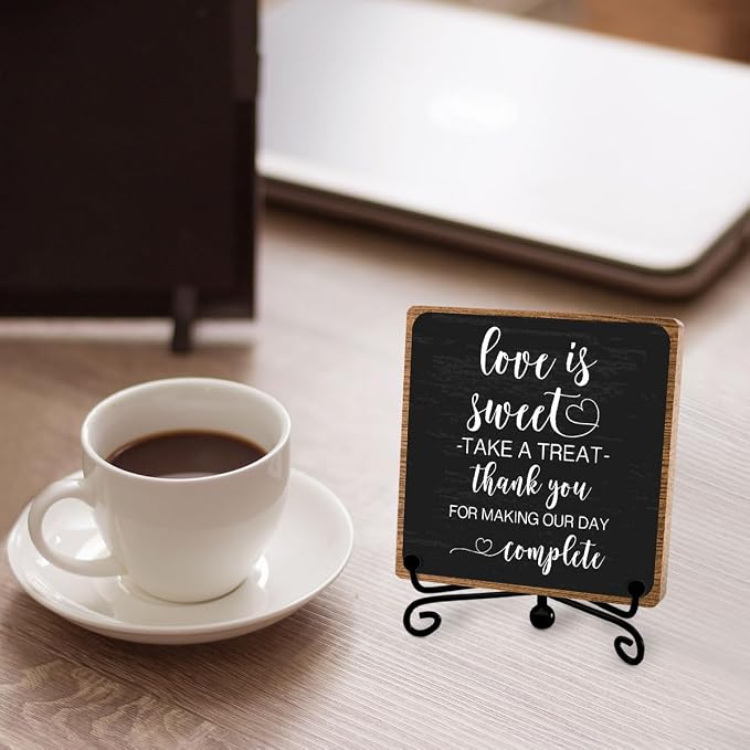 Funny Wedding Decor, Love Is Sweet Enjoy A Treat Sign Plaque, Lovely Gifts - Image 4