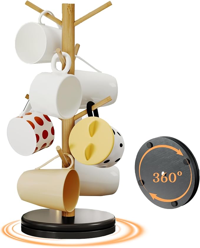 Mug Holder Tree, 360° Rotating Coffee Cup Rack by Unknown