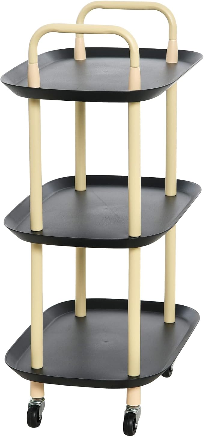 Main + Mesa Modern Plastic and Metal 3-Tier Trolley - Image 5