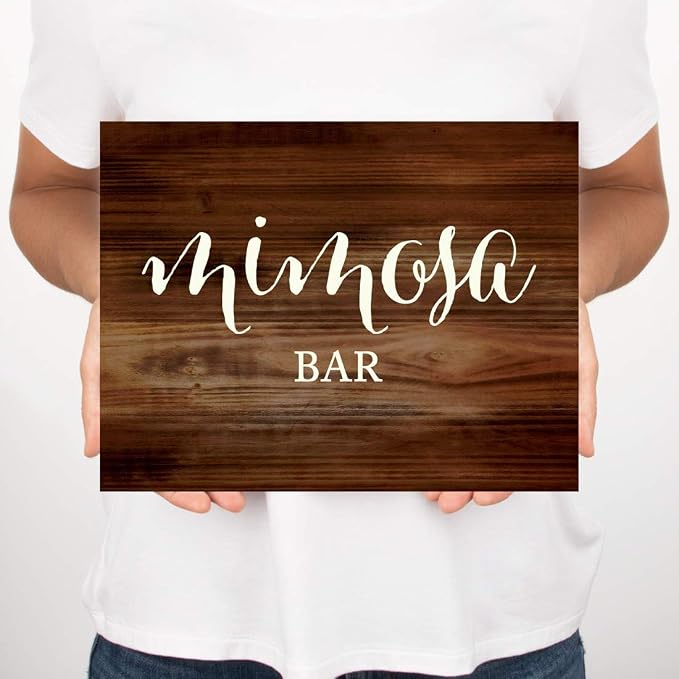 Andaz Press Wedding Party Signs, Rustic Wood Print, 8.5x11-inch, Mimosa Bar Sign - Image 5