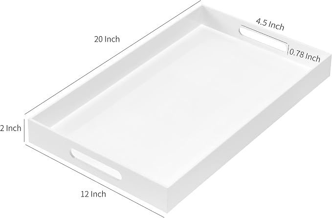 Glossy White Sturdy Acrylic Serving Tray - Image 2