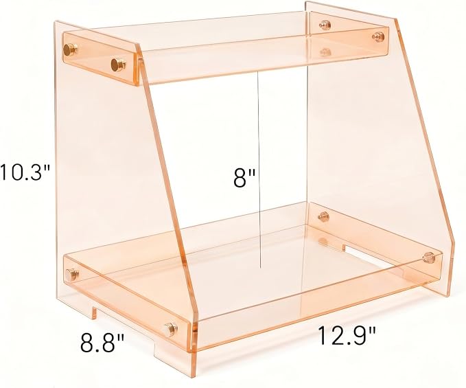 ROYALITA 2 Tier Pink Heart Bathroom Countertop Organizer Display Shelf - Image 3