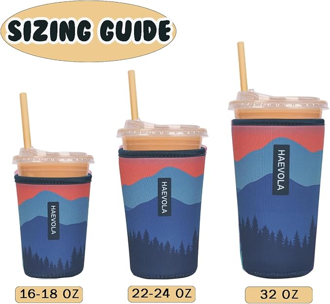 Reusable Insulated Neoprene Iced Coffee Cup Sleeve, Durable Drink Sleeve - Image 5
