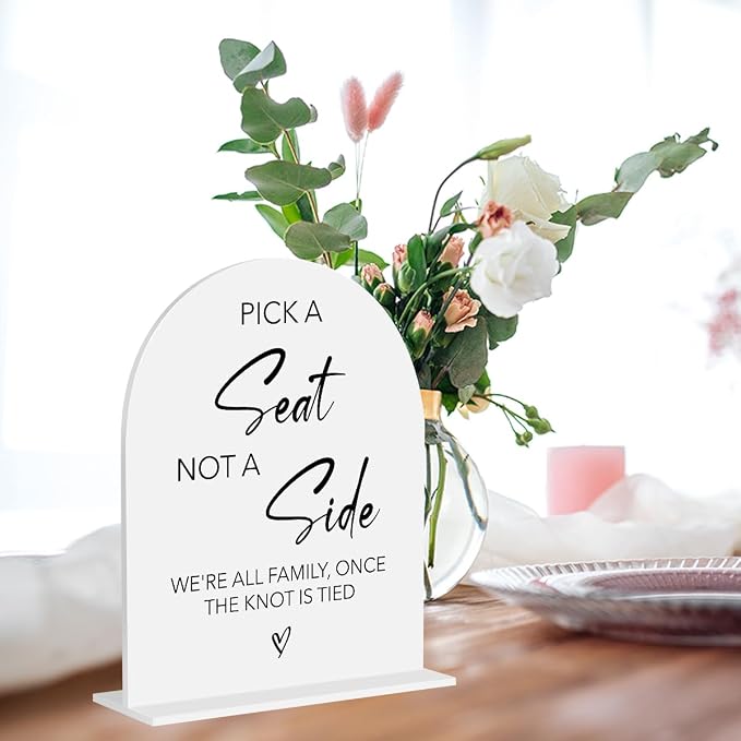 Pick A Seat Not A Side Wedding Sign, Choose a Seat Sign Wedding Ceremony - Image 5