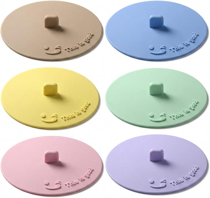 Silicone Cup Covers for Drinks, Cute Reusable Silicone Lids for Cups, Universal by Unknown