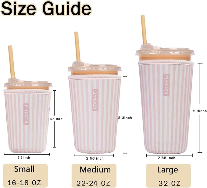 Reusable Insulated Sleeve for Iced Coffee Cup, Beverage Holder for Iced Coffee - Image 5