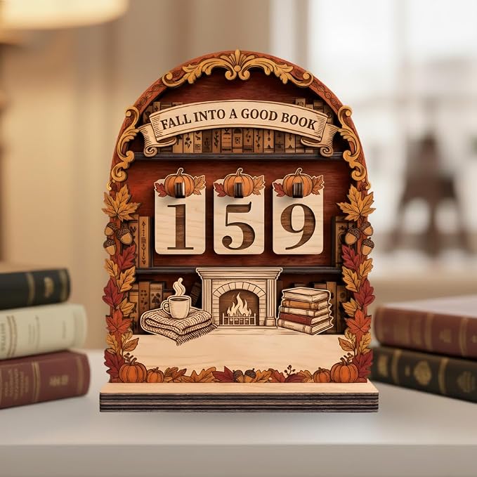 Personalized Book Read Tracker, Wooden Books Read This Year Counter, Reading by Unknown