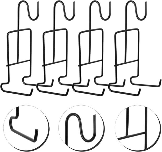 ULTECHNOVO 4-Pack Coffee Cup Holder Stand Black Iron Mug Display Rack Organizer - Image 7