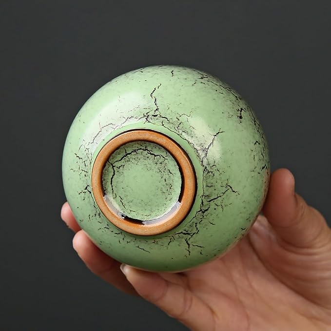 Gradient Crackle Glaze Ceramic Espresso Cups, 6.08oz/180ml Small Demitasse - Image 5