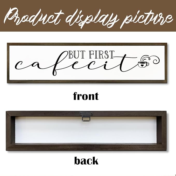 Coffee Wood Sign, Farmhouse Coffees Wall Decoration, Home Kitchen Decor - Image 3
