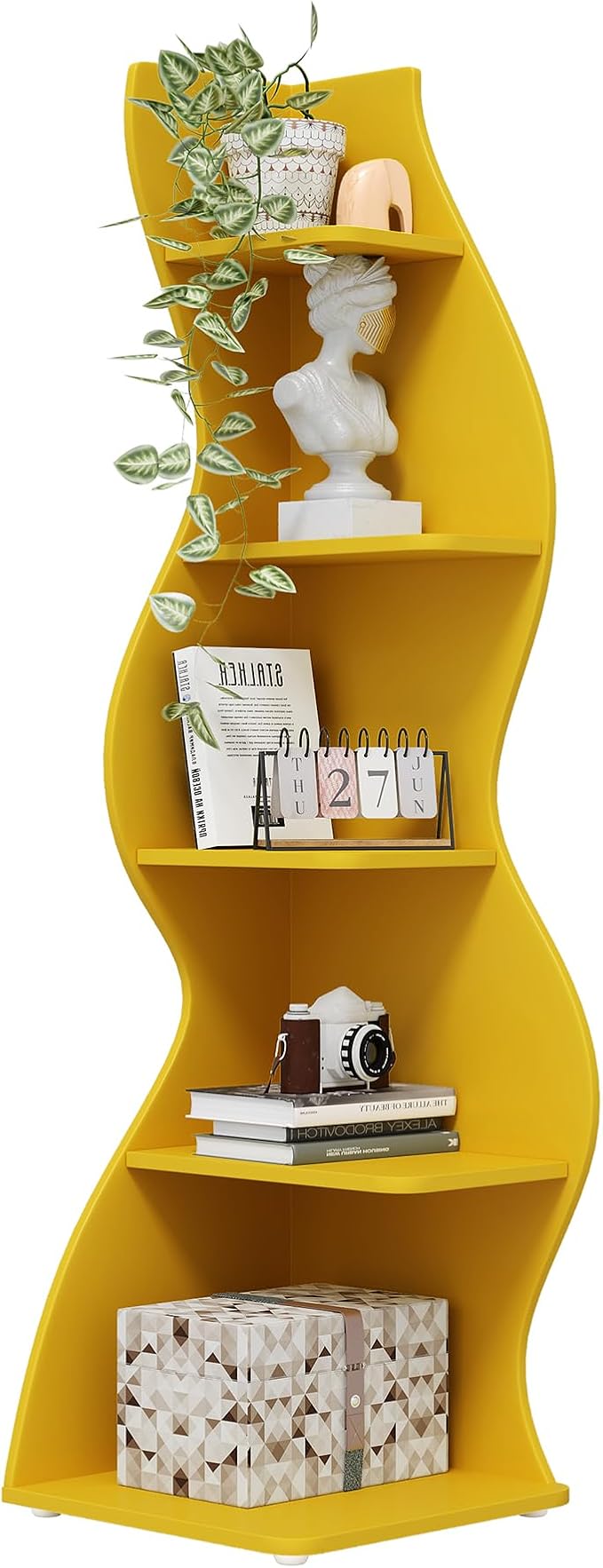 Tribesigns Corner Shelf, Modern 5-Tier Wall Corner Bookshelf, Stylish Corner by Unknown