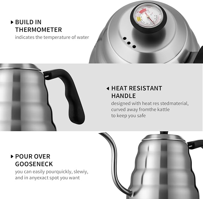 Pour Over Coffee Maker Set – 40oz Gooseneck Kettle - Image 5