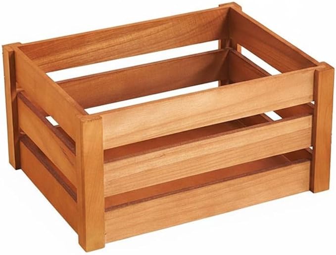 Wooden Storage Crate Sturdy Plant Holder Crate Decorative Slatted Wood Box by Unknown