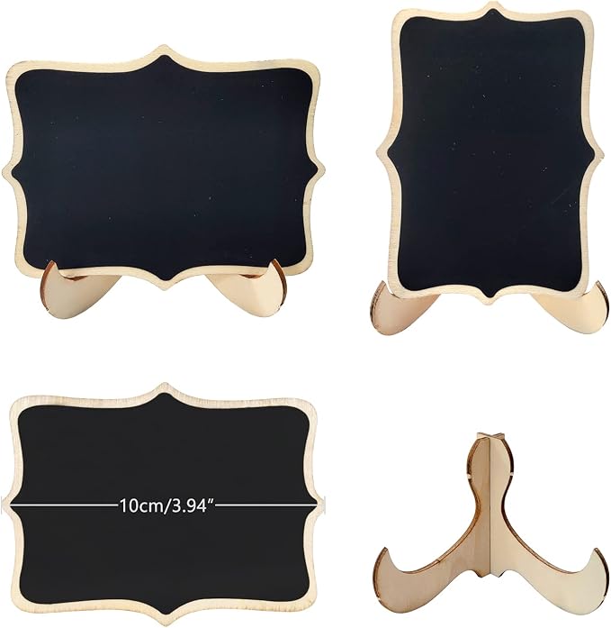 24 Pcs Wooden Mini Chalkboards Signs - Image 3