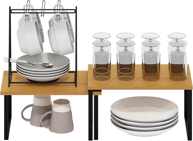 Furinno RAVEL Kitchen Countertop Organizer Set of 2, Nesting Counter Shelves - Image 4