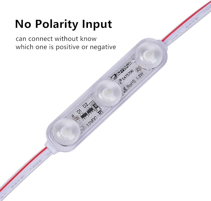 20Ft LED Module 1.2W 12V DC No Polarity Input 6500K Day White Waterproof - Image 2