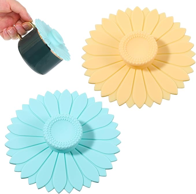 2 PCS Silicone Cup Lids, Reusable Coffee Cup Covers by Unknown
