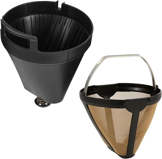 Permanent CE250 CE251 Filter Basket Holder & Gold Tone Filter Set，Compatible by SLLFLY