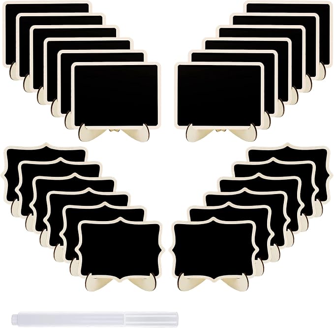 24 Pcs Small Chalkboard Labels by JEFURE